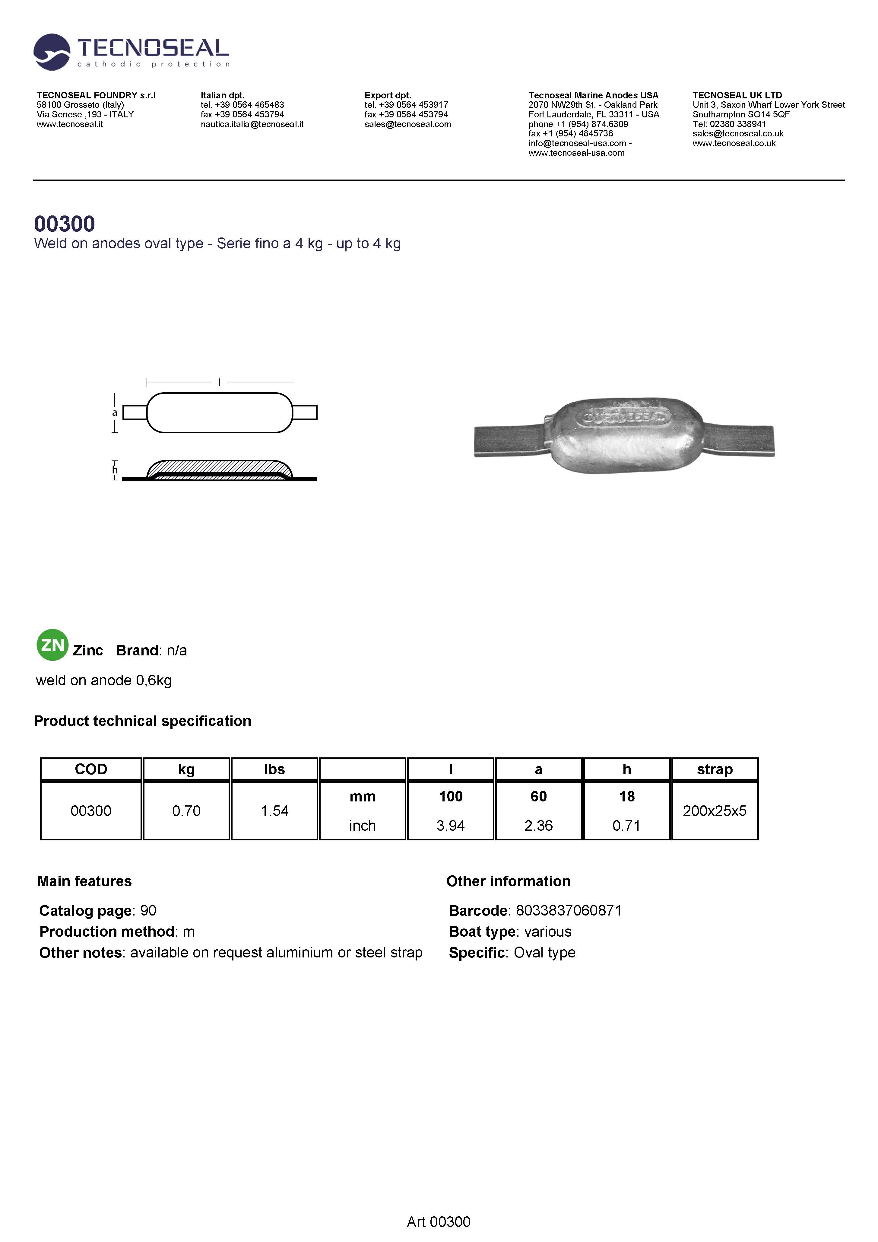 weld on anode 0,7kg - 00300 1 - 00300