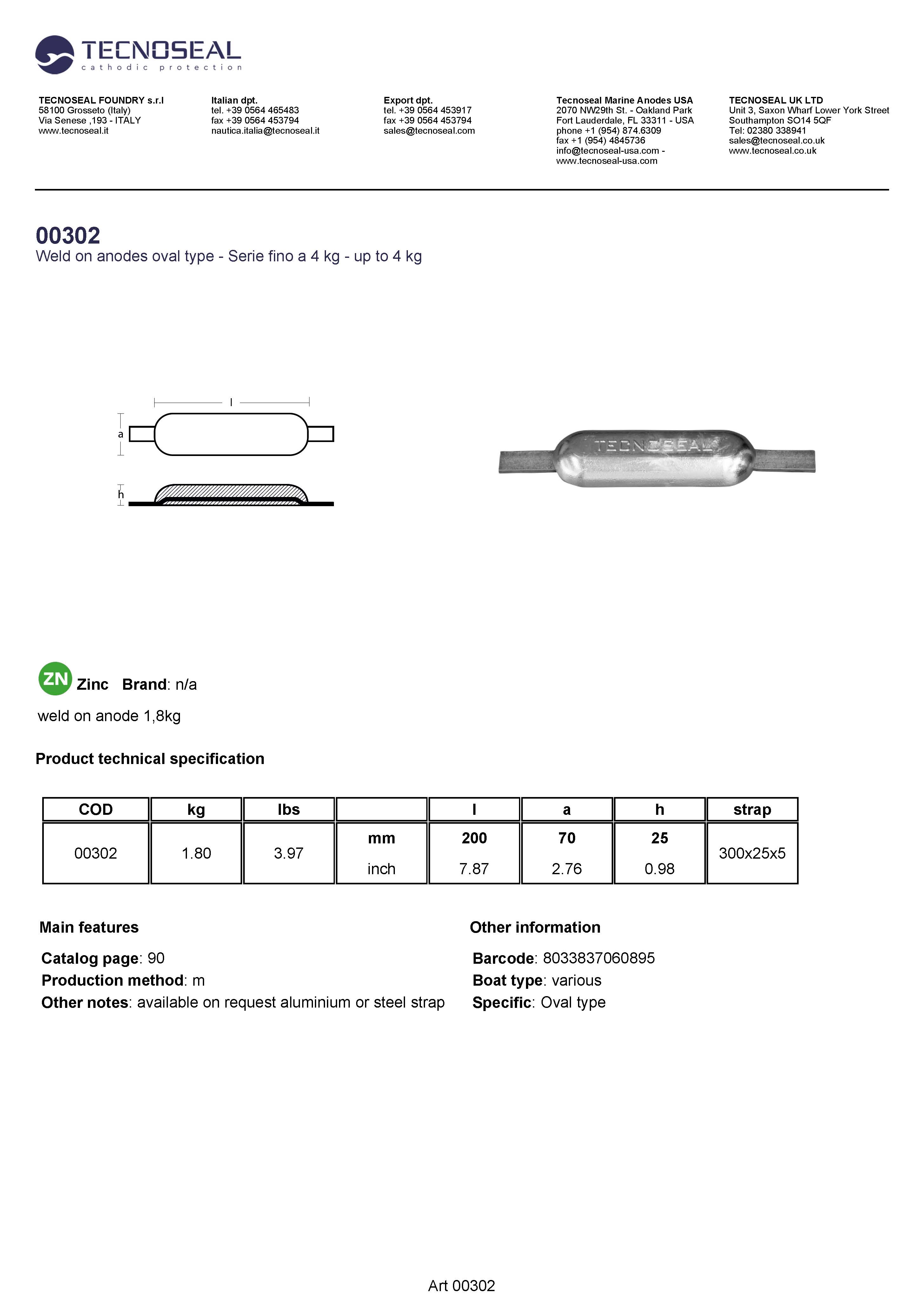 weld on anode 1,8kg - 00302 1 - 00302