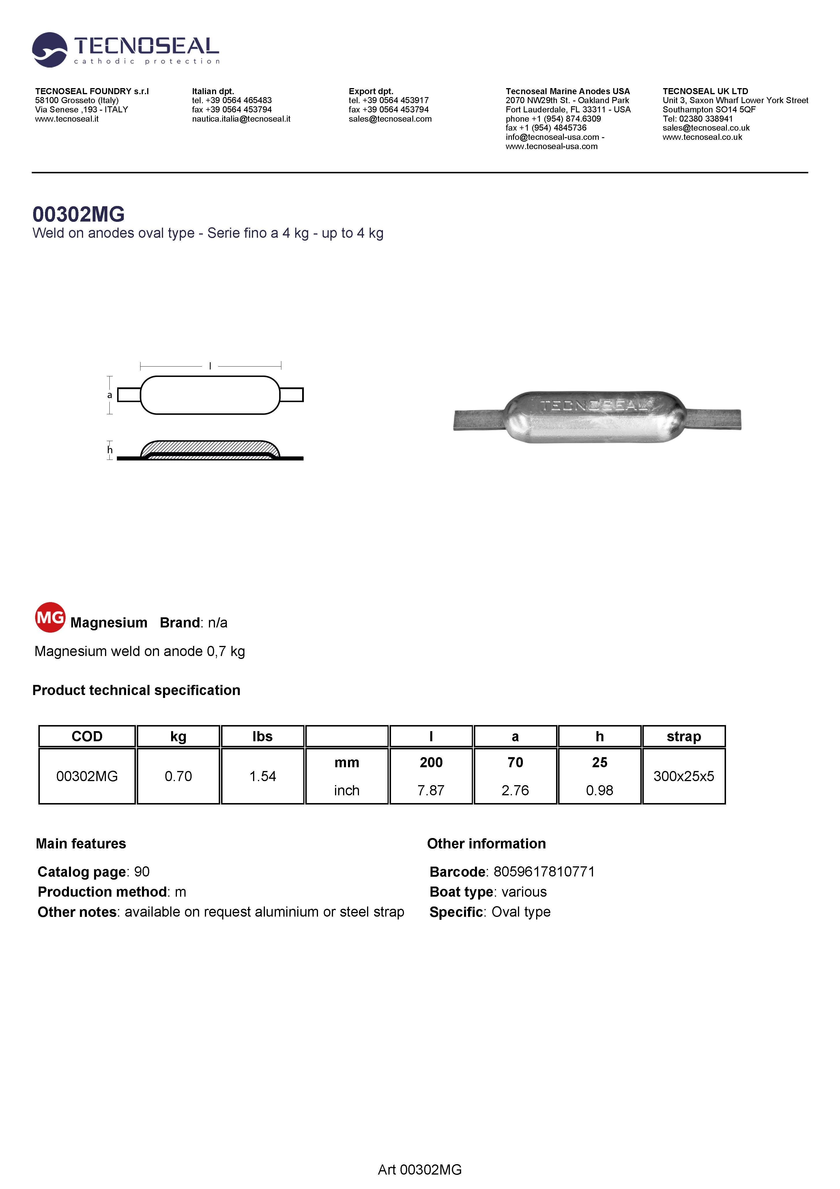 weld on anode 0,7KG - 00302mg 1 - 00302MG