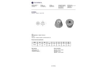 Sidepower - Sleipner propeller nut SP30/40   &Oslash;26 H.20 - 01050al - 01050AL
